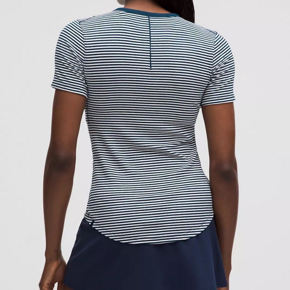 Lululemon Hold Tight Short-Sleeve Striped Shirt with added embroidery - Picture 3 of 10